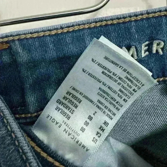 American Eagle High-Riss Authentic  Next Level Stretch Blue Jeans Woman’s 00 - Picture 5 of 7